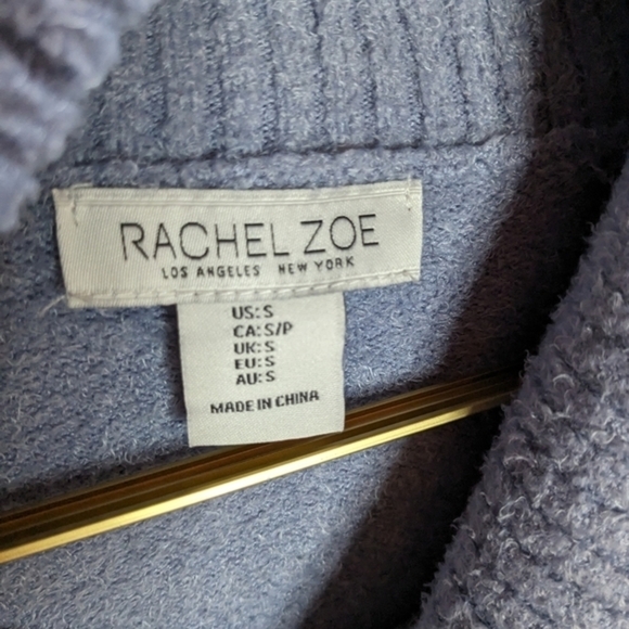Rachel Zoe Small Blue Gray Pullover Cowl Neck Sweater - Picture 3 of 8